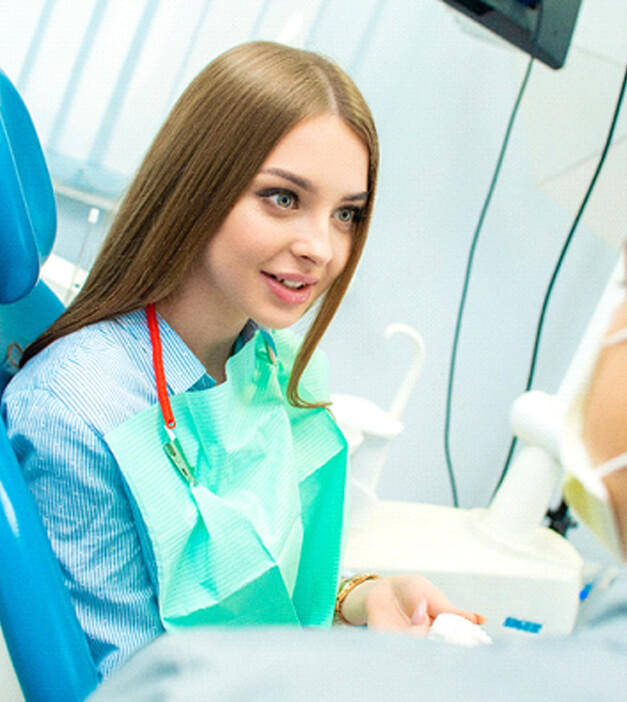 Woman at dentist in Ellicott City for a cleaning and checkup