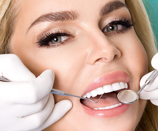 Woman having a dental cleaning