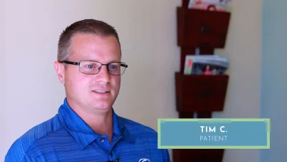 Ellicott City dental patient Tim C in dental office