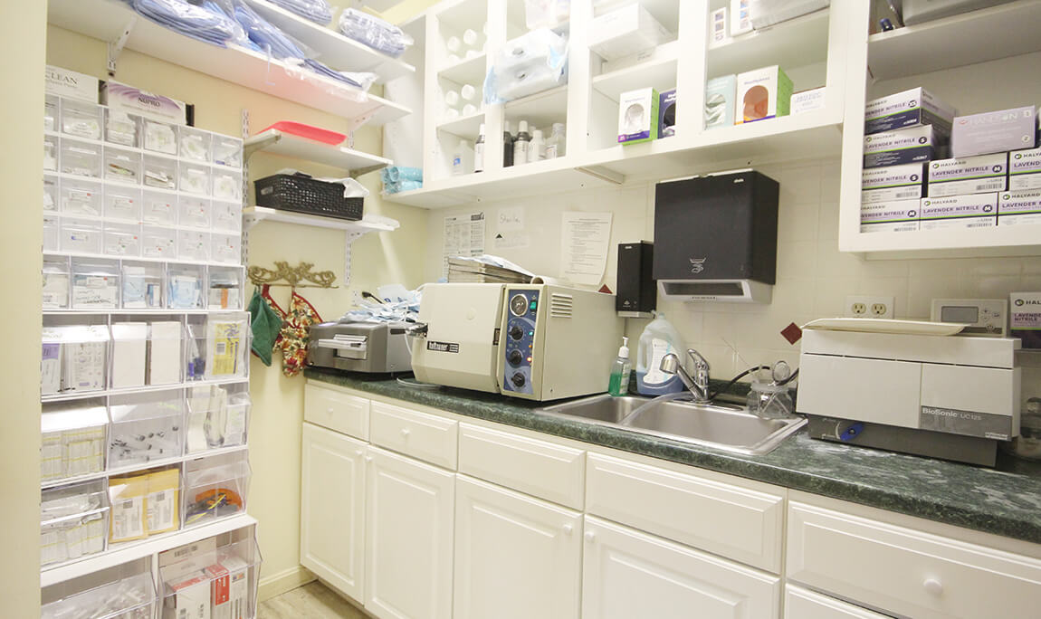 Dental lab and storage areas