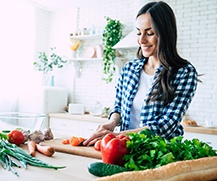 woman eating healthy food