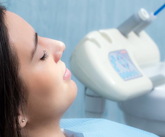 Patient resting under general anesthesia