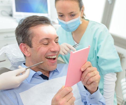 The dental implant process can be done in four steps